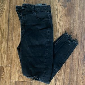 American Eagle Black Distressed Jeggings size 10 regular